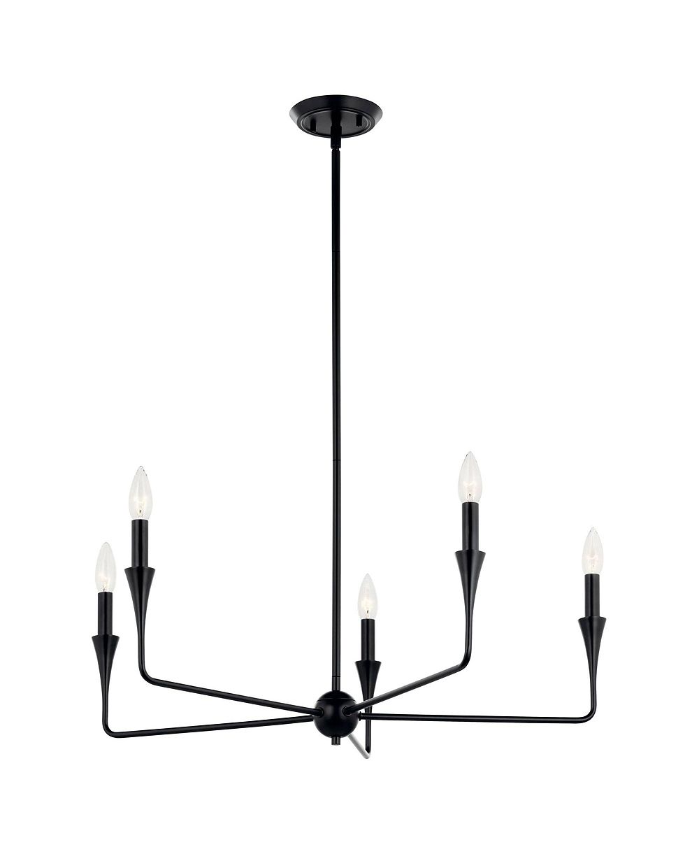Люстра Kichler Alvaro 30 1/4" шириной, черная, 5-световая
