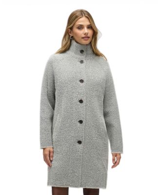 NVLT Women's Eyelash Raglan Sleeve Coatigan with Stand Collar