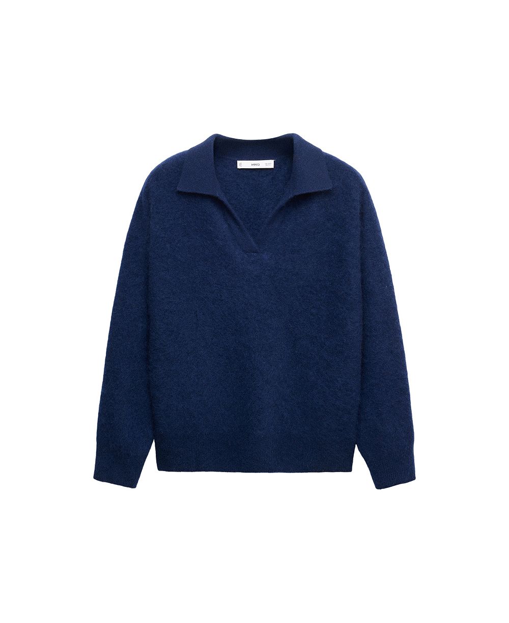 MANGO Women's Selection Loose-Fit Polo Sweater