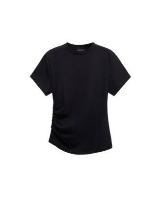MANGO Women's Selection Crewneck Short-Sleeve Ruched T-Shirt