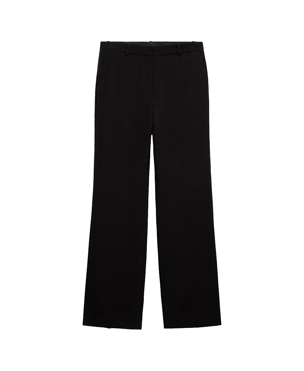 MANGO Women's Selection Straight Mid-Rise Viscose Trousers