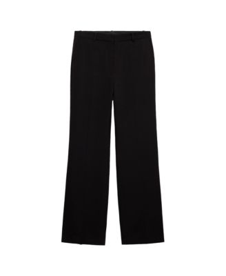 MANGO Women's Selection Straight Mid-Rise Viscose Trousers
