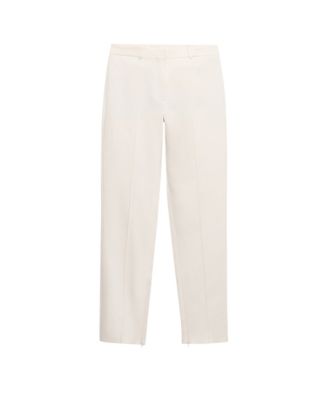 MANGO Women's Selection Straight Satin Side-Slits Pants