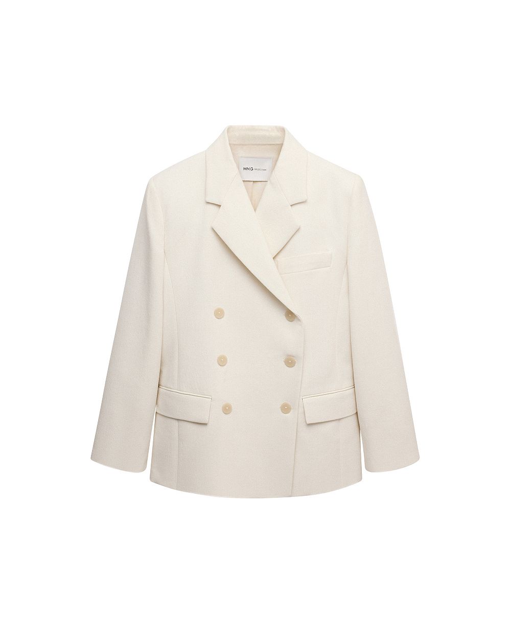 MANGO Women's Selection Double-Breasted Work Blazer