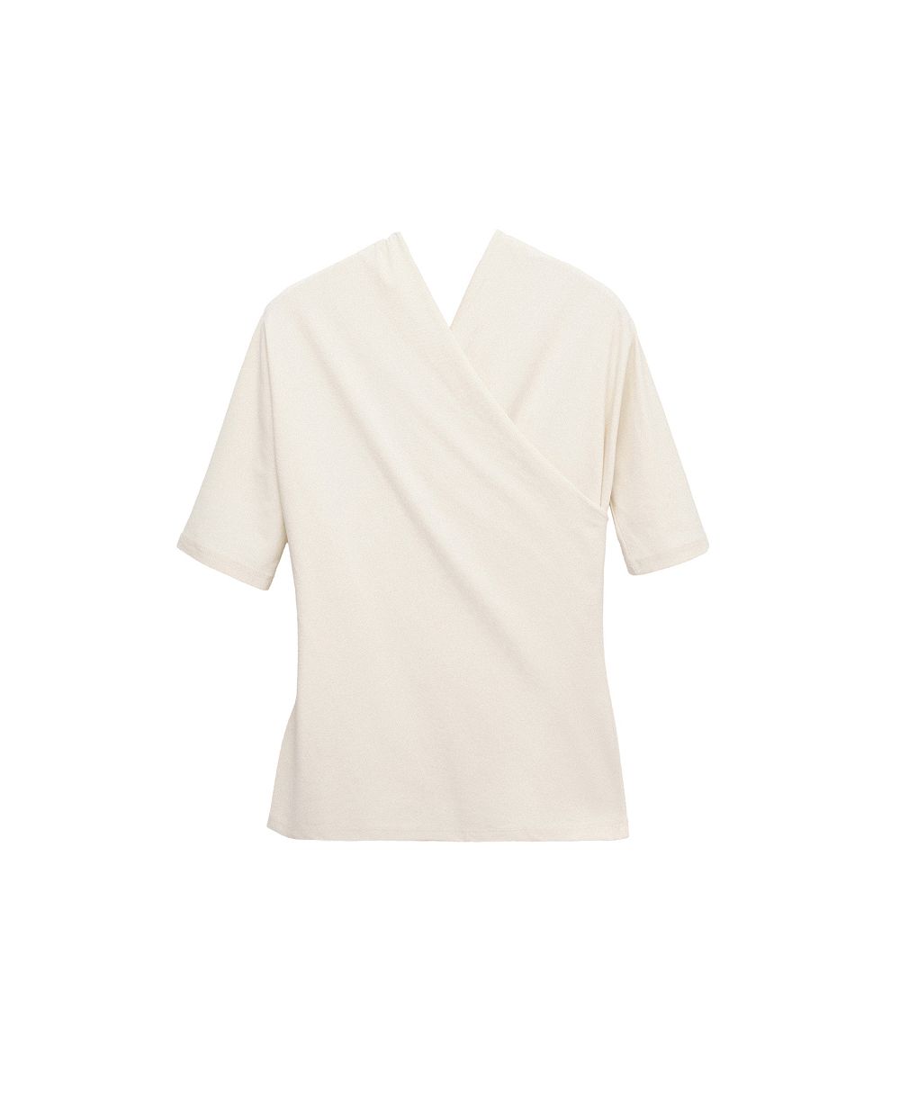 MANGO Women's Selection Fitted Wrap-Effect Top