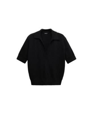MANGO Women's Selection Polo-Collar Wool-Blend Sweater