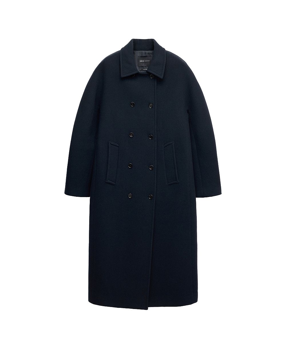 MANGO Women's Selection Double-Breasted Wool-Blend Coat