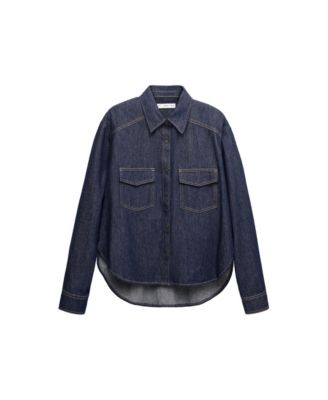 MANGO Women's Selection Denim Slim-Fit Shirt