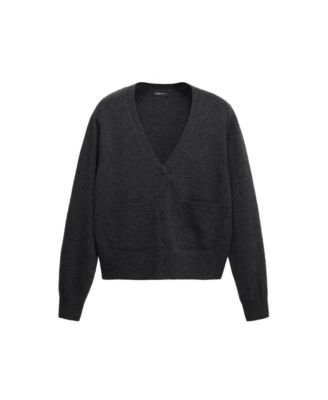 MANGO Women's Selection Wool & Cashmere-Blend V-Neck Cardigan