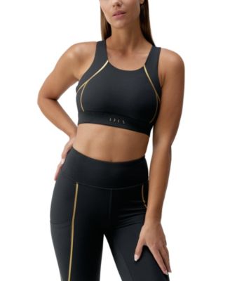 Born Living Yoga Women's Gold Medium Support Performance Sport Top