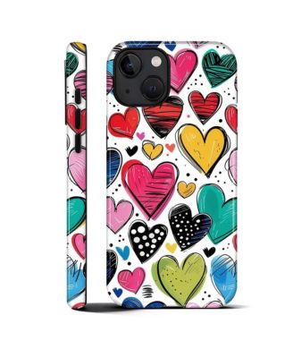Colorful heart doodle for iphone 15