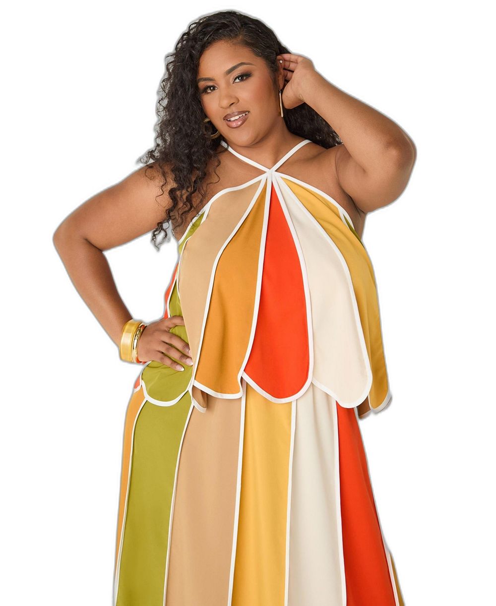 Женский топ Ashley Stewart Plus Size в полоску с завязками на шее