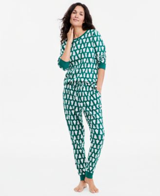 Holiday Lane Women's Tree Geo Pajama Set, Created for Macy's