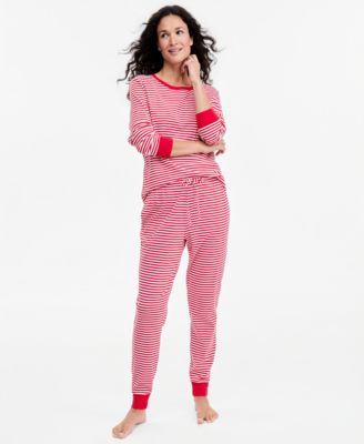 Holiday Lane Women's Candy Cane Stripe Pajama Set, Created for Macy's