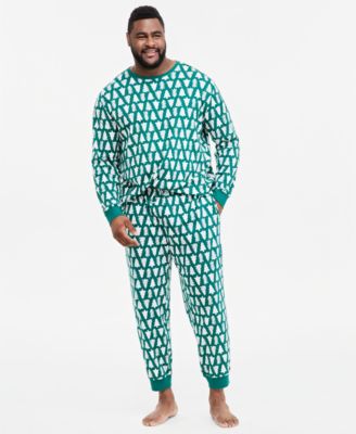 Holiday Lane Men's Big & Tall Tree Geo Pajamas Set, Created for Macy's