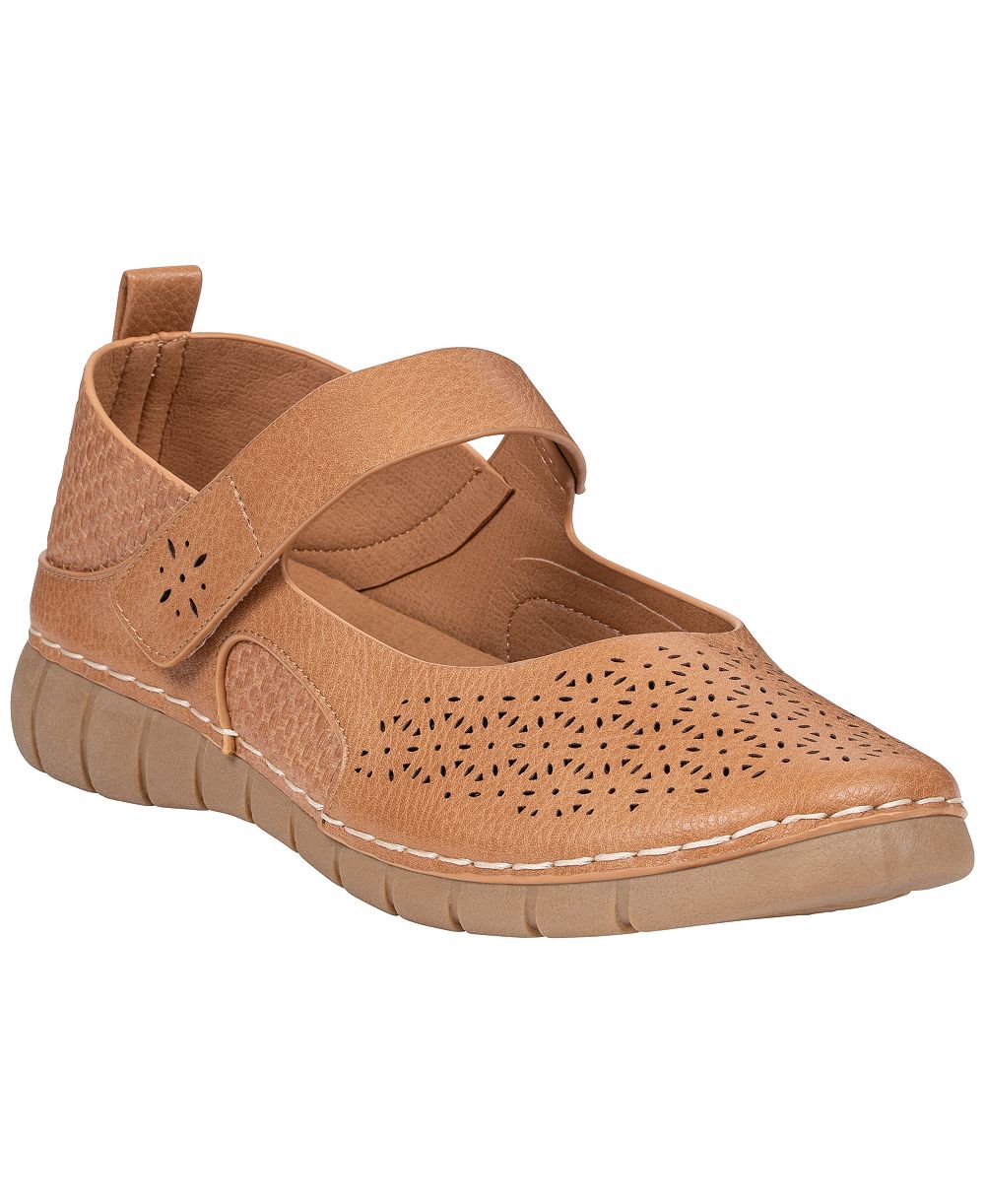 Женские балетки GC Shoes Kace Laser-Cut Faux Leather Mary Jane