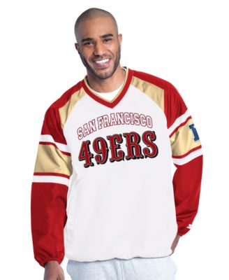 Starter Men's White San Francisco 49ers Infield Play Raglan Pullover Jacket