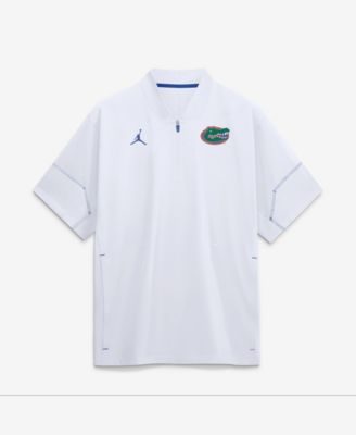 Мужская куртка Jordan White Florida Gators 2026 Sideline с коротким рукавом и четвертьзастежкой