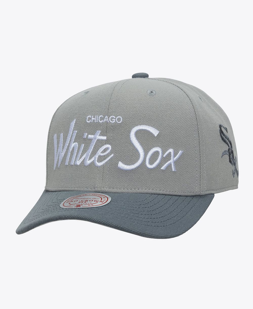Мужская регулируемая кепка Mitchell & Ness Gray Chicago White Sox Thunderstorm Head Coach Pro-Crown