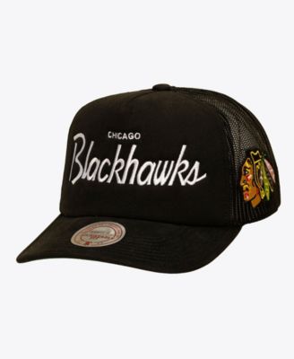 Мужская бейсболка Mitchell & Ness Black Chicago Blackhawks Head Coach Trucker с регулируемым козырьком