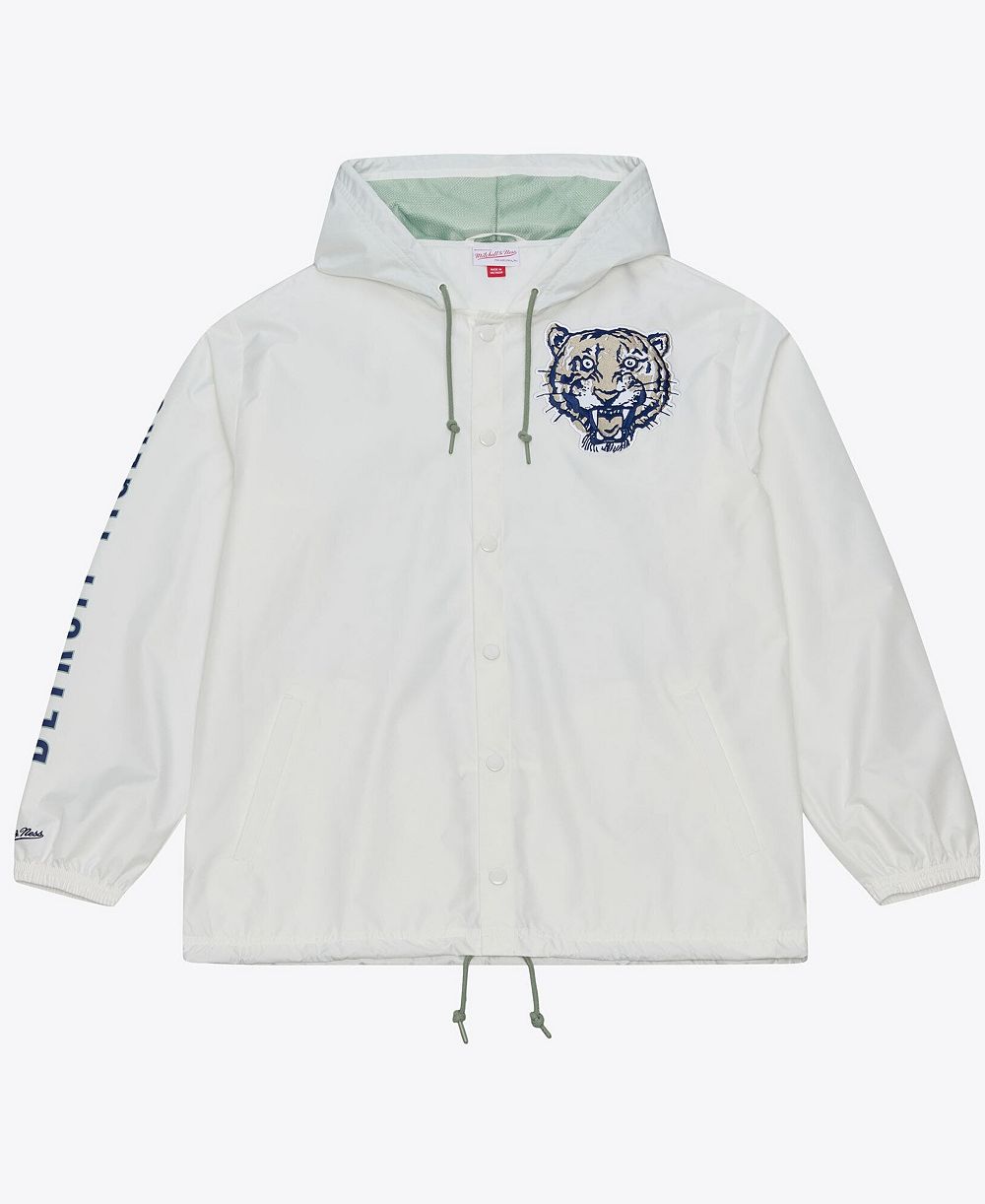 Мужская ветровка Mitchell & Ness Detroit Tigers Yacht Rock Coaches с капюшоном и полной застежкой-молнией