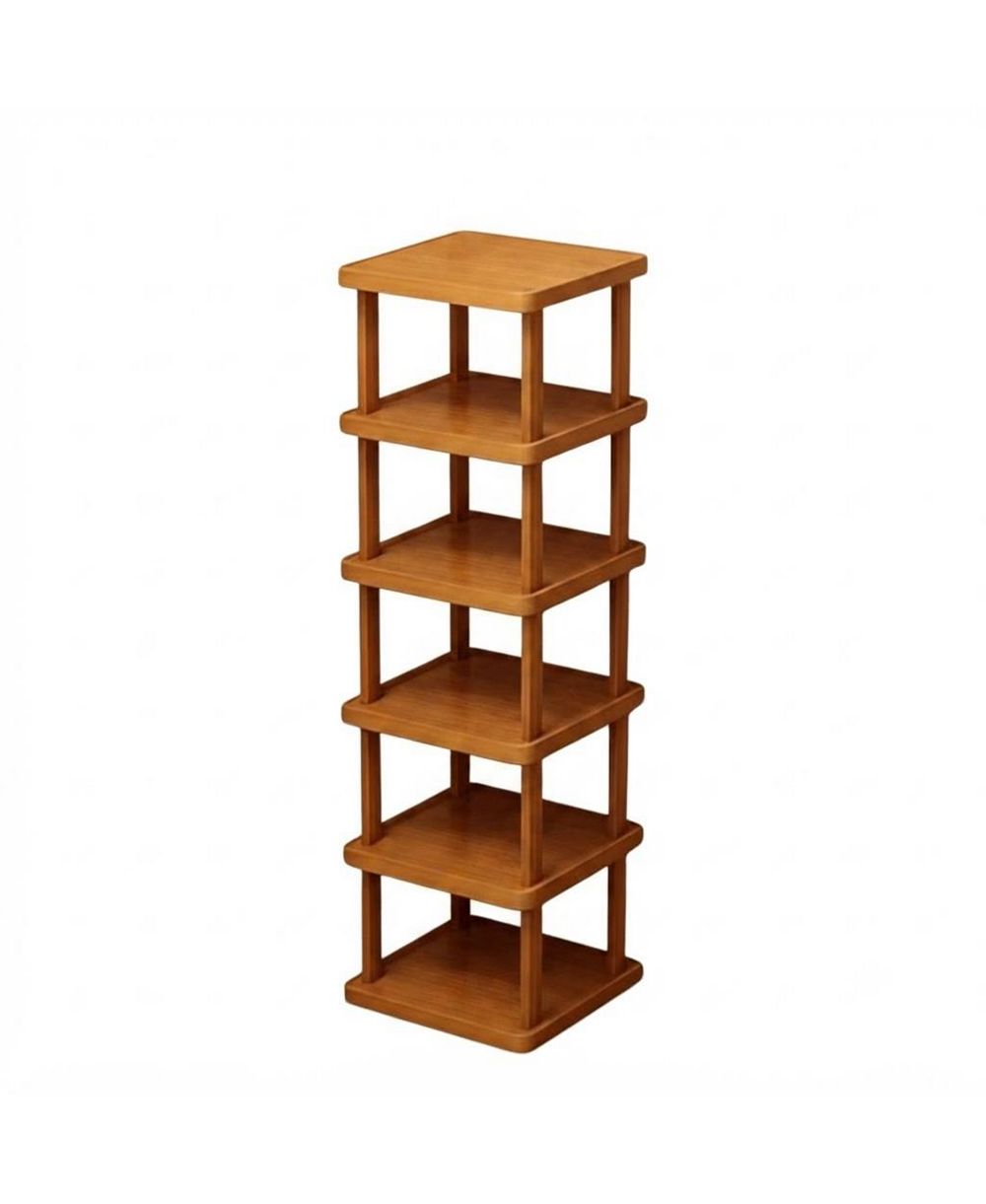 Slickblue 6-Tier Wicker Shoe Rack with Stackable Freestanding Storage Shelves