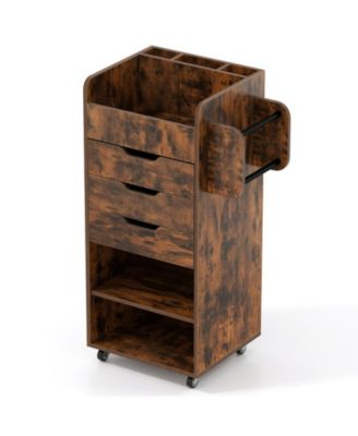 GOUUN Mobile Wrapping Paper Organizer Cart with Adjustable Shelf and Drawers