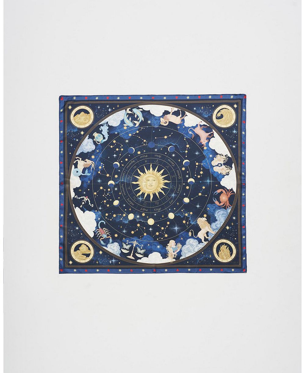 Fable England Women's Zodiac Medium Square Scarf