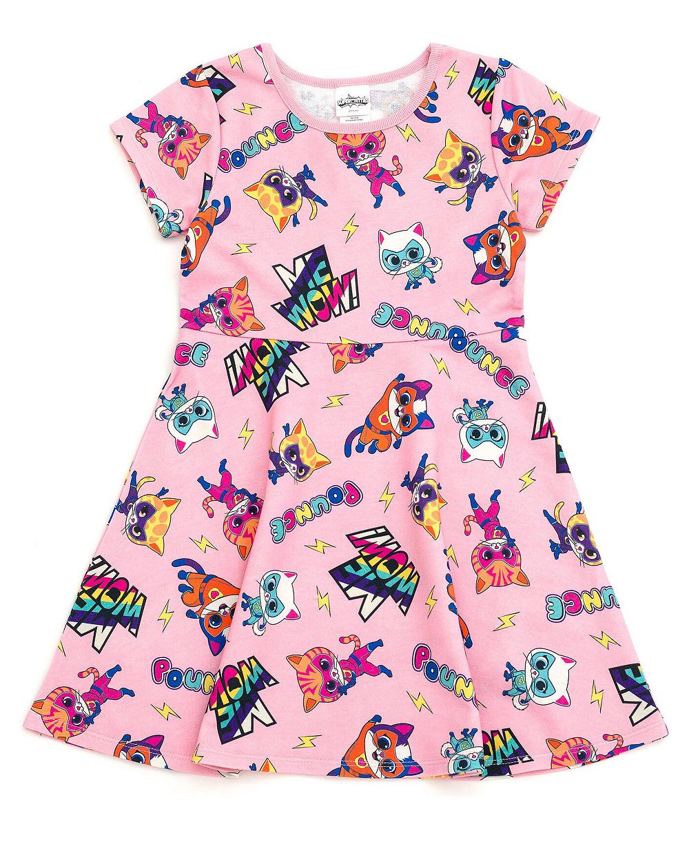 Super Kitties Toddler Girls' 2T-5T Disney Super Kitties Fit & Flare Short-Sleeve Dress