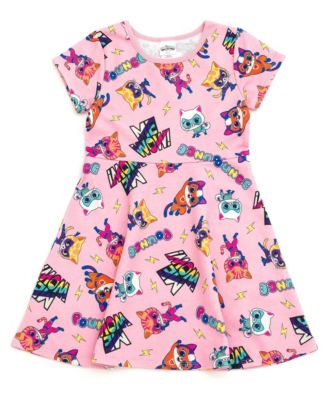 Super Kitties Toddler Girls' 2T-5T Disney Super Kitties Fit & Flare Short-Sleeve Dress