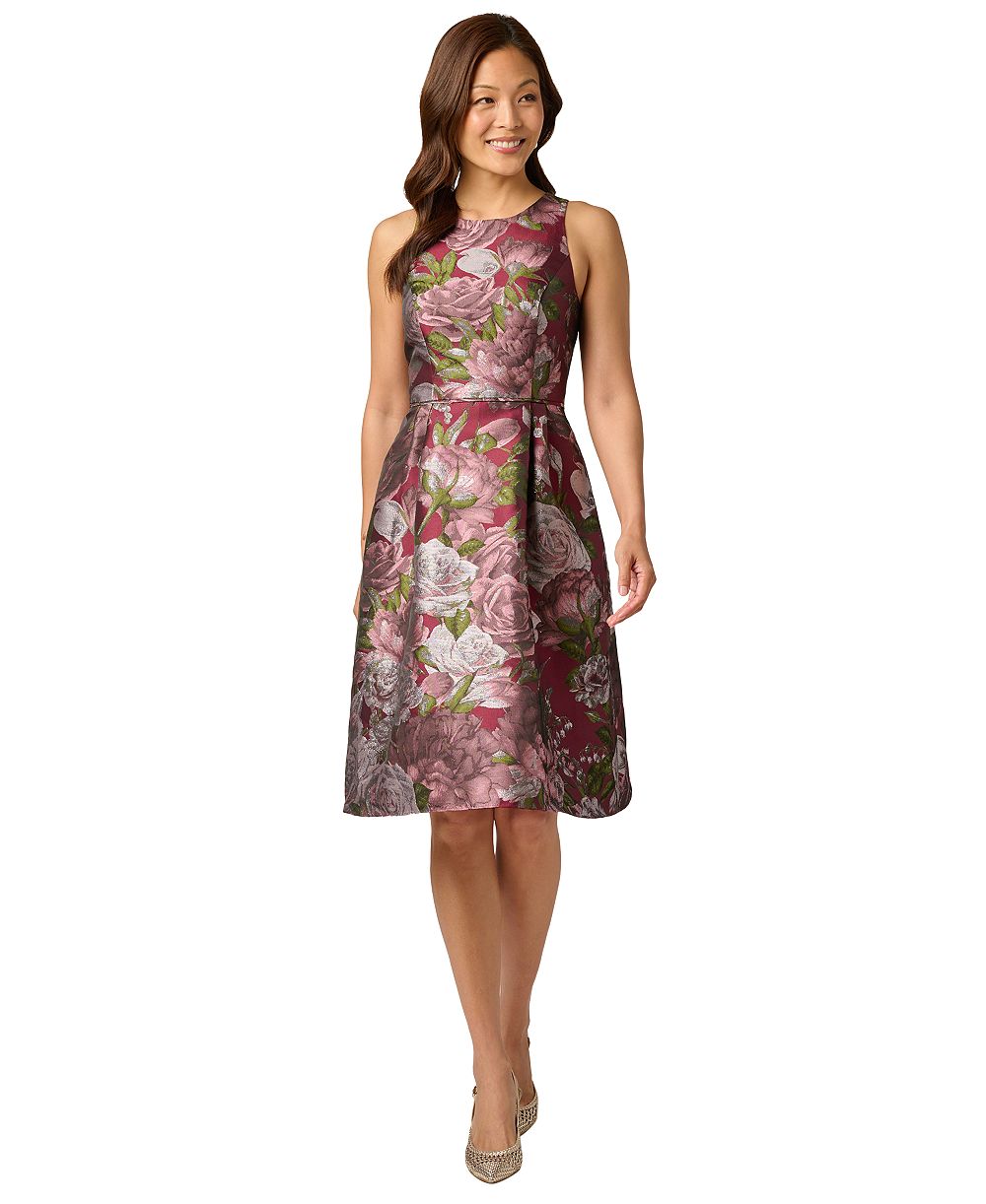 Adrianna Papell Women's Rose Garden Floral-Print A-Line Cocktail Dress
