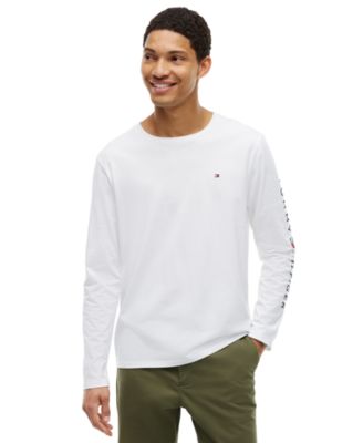 Tommy Hilfiger Men's Long-Sleeve Logo Crewneck T-Shirt