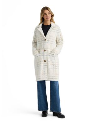 NVLT Women's Patterned Notch-Collar Coatigan