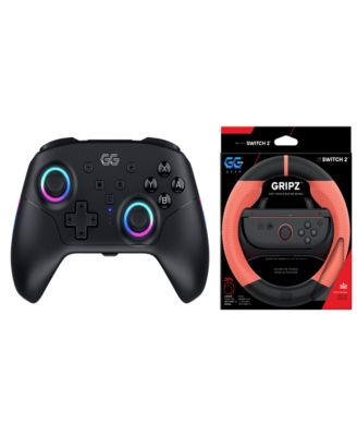 GRIPZ Racing Wheel + RGB Wireless Controller Bundle for Nintendo Switch 2 - Red