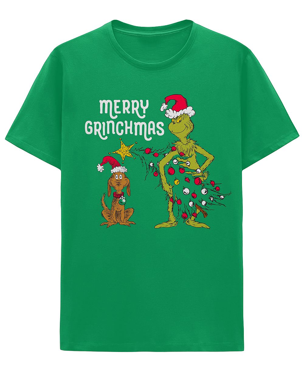 Hybrid Apparel Men's Merry Grinchmas Grinch and Max Christmas Graphic T-Shirt