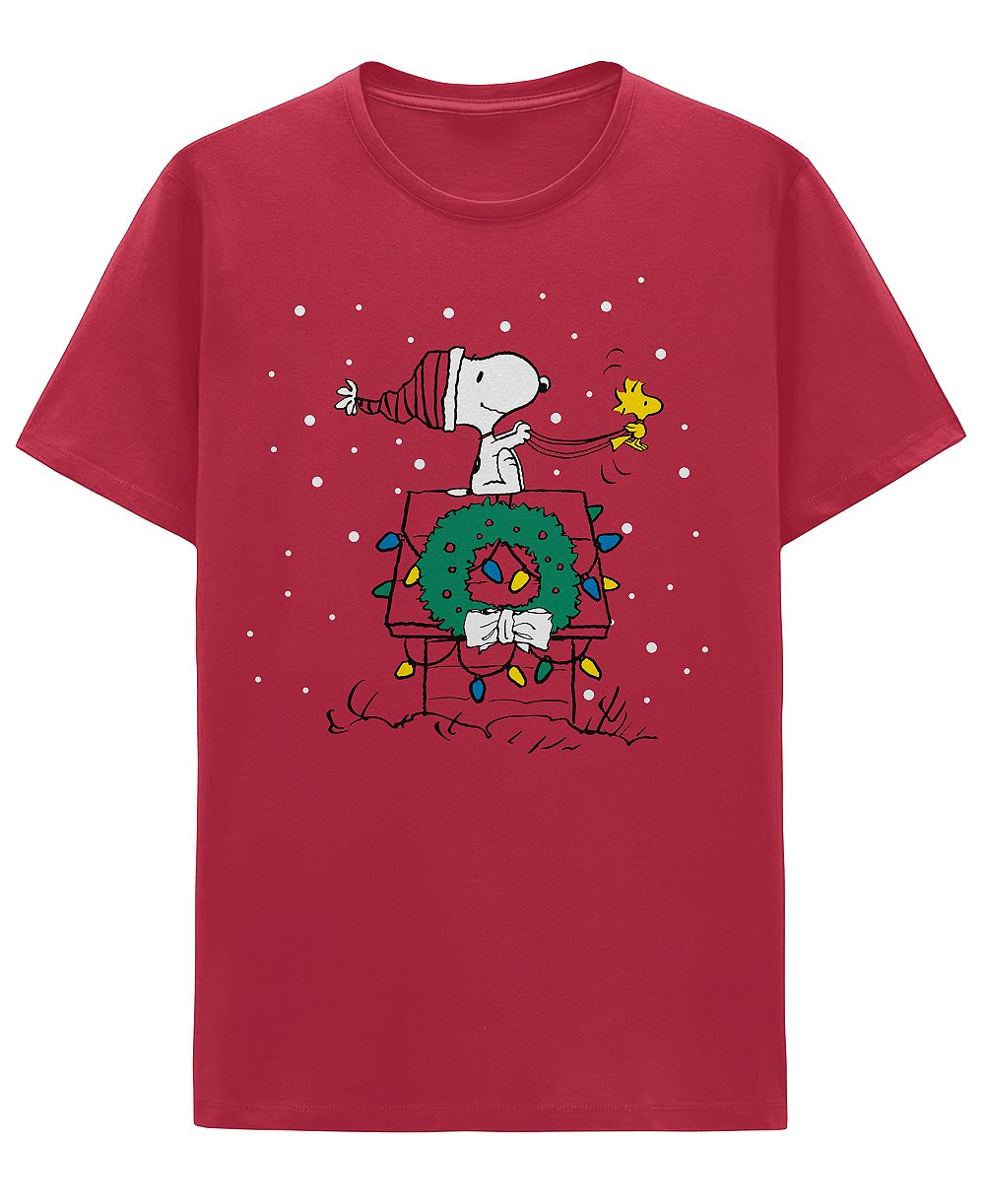 Hybrid Apparel Men's Snoopy House Sleigh Graphic Classic-Fit T-Shirt