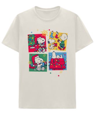 футболка с круглым вырезом hybrid apparel men's snoopy christmas squares graphic holiday crewneck t-shirt