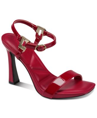 KARL LAGERFELD PARIS Women's Cybil Ankle Strap Square Toe Sandals