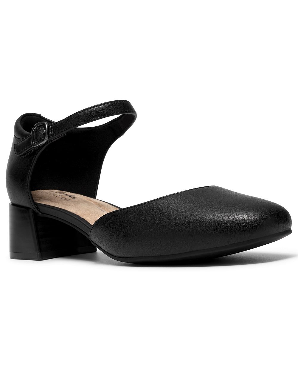 Clarks Women's Iridessa Block Heel Ankle Strap Pumps