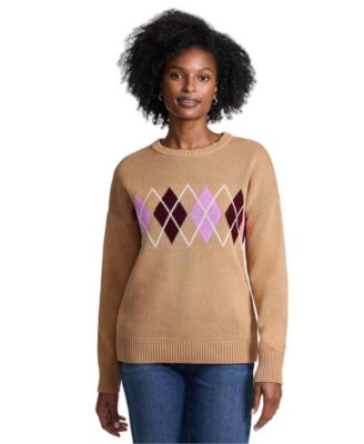 Женский свитер Lands' End из жаккардовой ткани Drifter