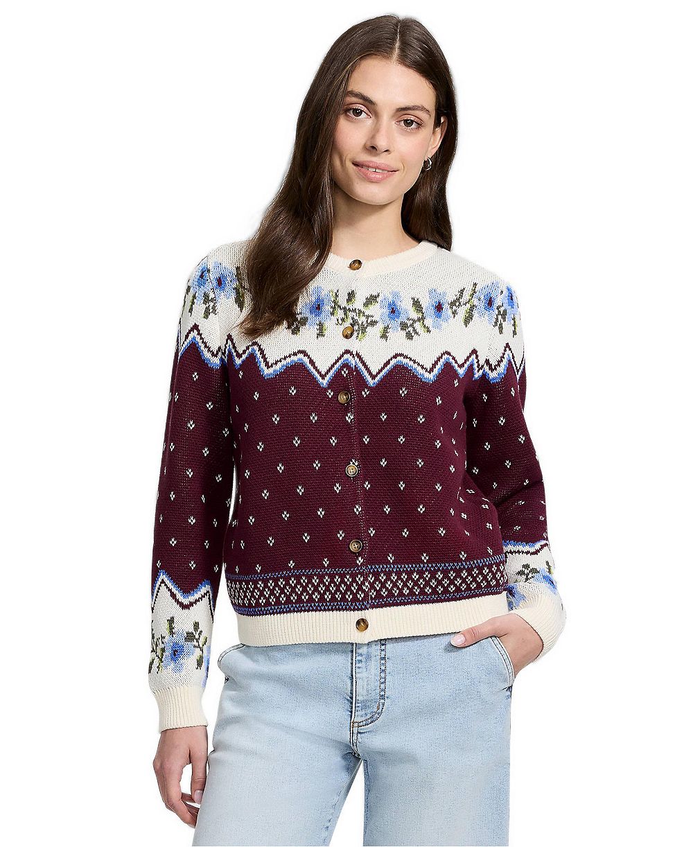 Lands' End женский кардиган-свитер Drifter Jacquard