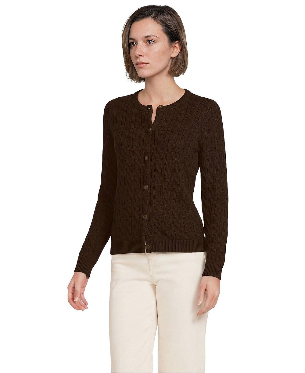 Lands' End Women's Drifter Cable Cardigan Sweater