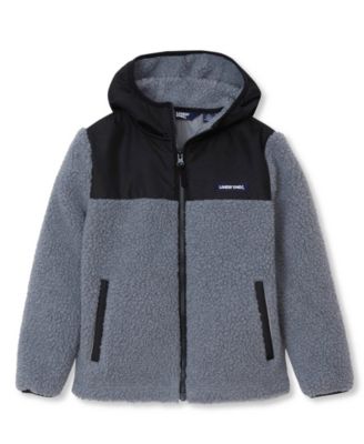 Детская куртка Lands' End с капюшоном из флиса с высоким ворсом
