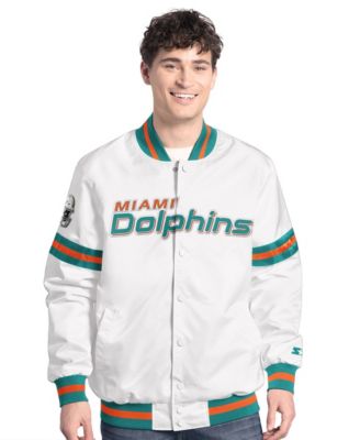 Starter Men's Starter White Miami Dolphins Scout Full-Snap Varsity Jacket