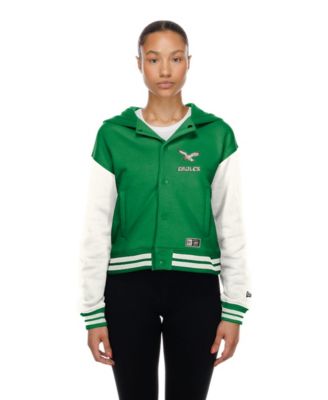 New Era Women's Philadelphia Eagles Kelly Green Throwback Full-Snap Hooded Jacket