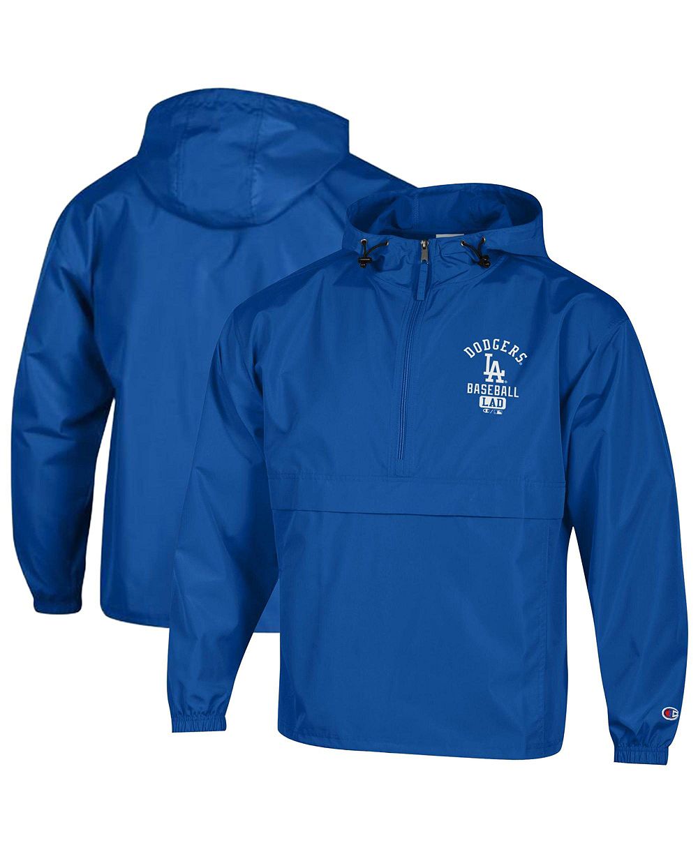 Champion Men's Royal Los Angeles Dodgers Packable Windbreaker Half-Zip Jacket