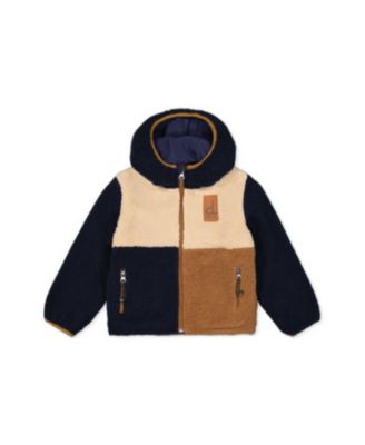 Deux par Deux Baby Boys' Reversible Sherpa Water-Resistant Jacket