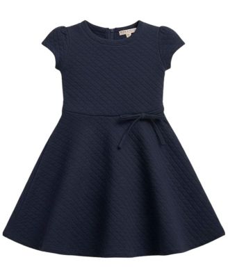 Hope & Henry Toddler Girls' 2T-5T Quilted Knit Short-Sleeve Fit and Flare Dress