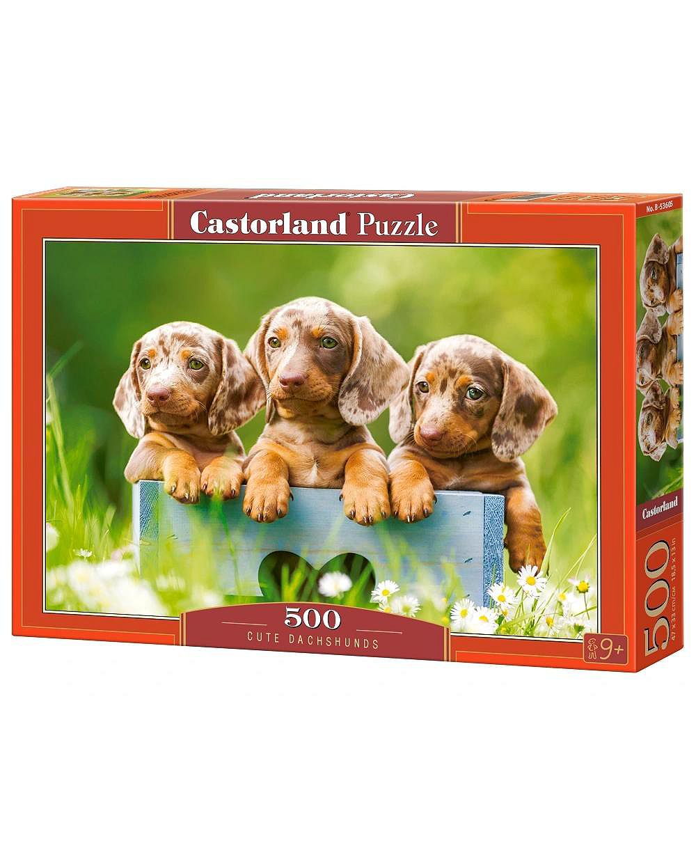 Пазл Castorland 500 деталей, милые таксы, возраст 14+