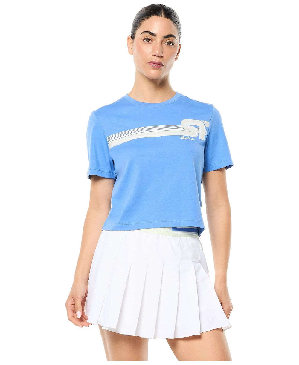 Женская укороченная футболка Sergio Tacchini с круглым вырезом Corsa